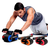 Double Wheel Abdominal Exerciser Roller Waist Trainer for Core Strength